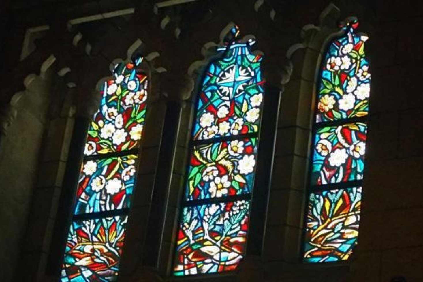Digital printing glasses adore the window panes in a building.